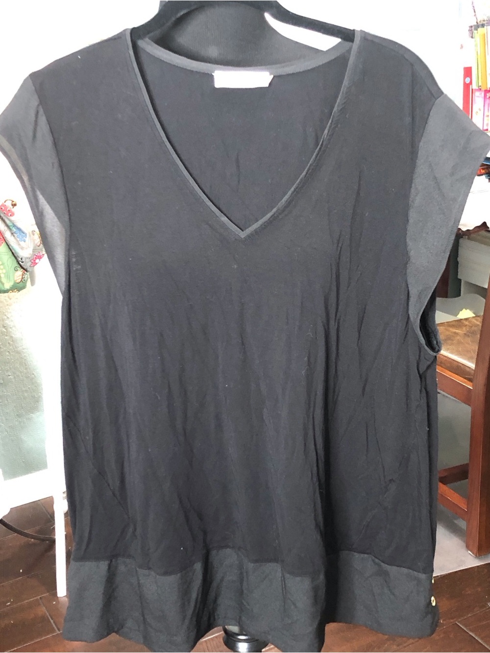 Calvin Klein Black Knit Top with Logo Tag